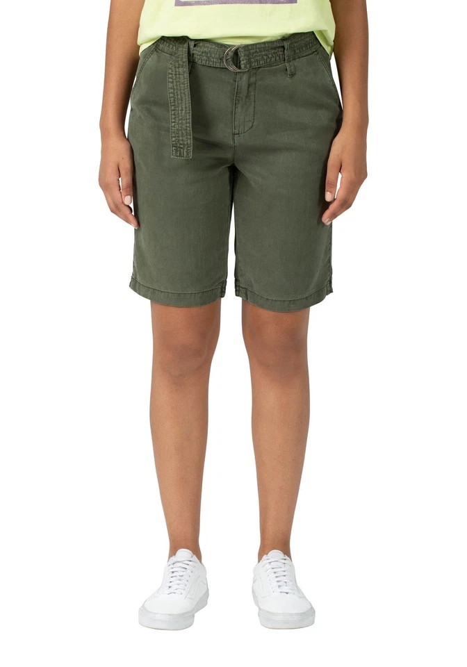 TimeZone Damen Chino Short AylinTZ Regular Fit Verde Negro W24-W33 - Imagen 1 de 1