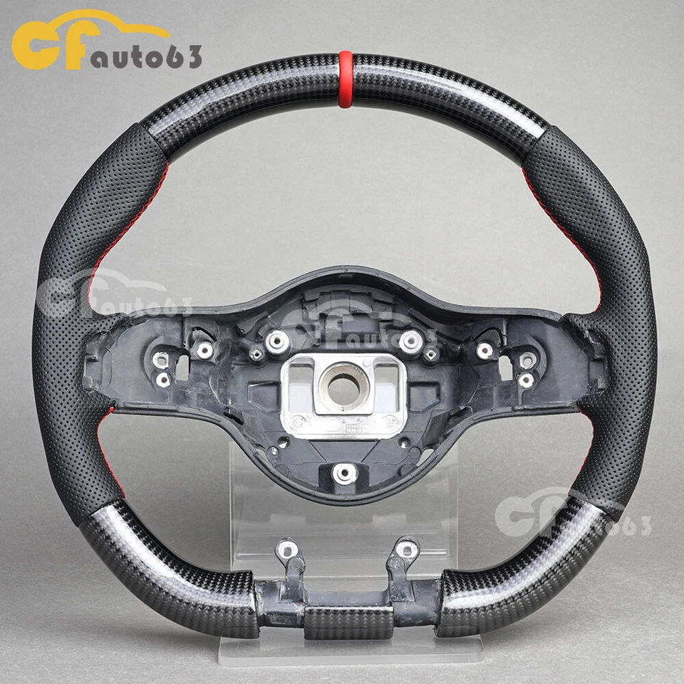 真品碳纤维方向盘适合梅赛德斯-奔驰 C63 AMG GLC GLE GLS GLA 2018+ — 第 2/4 张图片