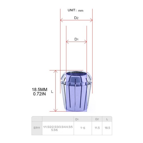 Engraving Machine ER11 Spring Collet Workholding Engraving Collet Multi-size - Picture 8 of 10