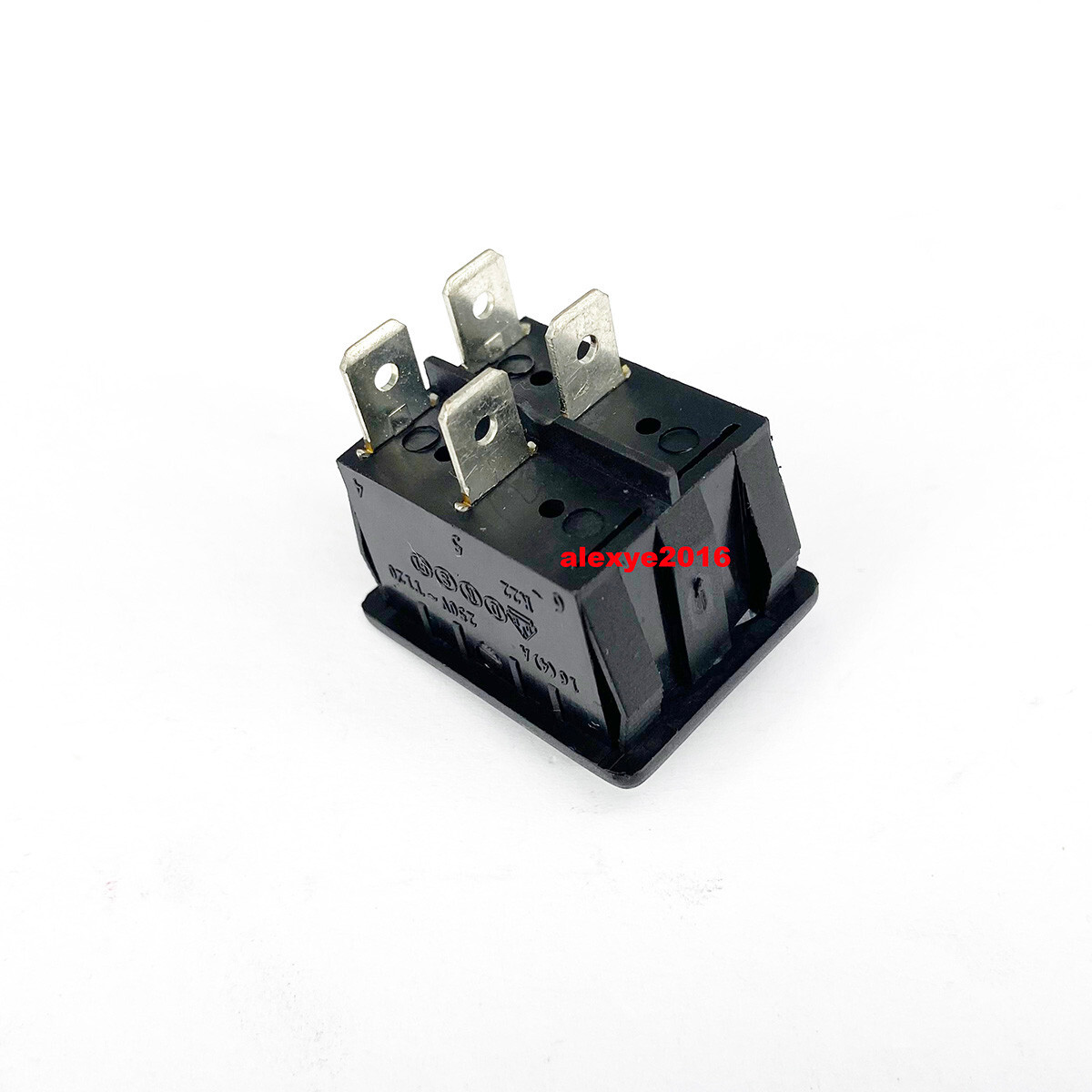 Pronic R22 Black PRONIC 16A 125/250VAC T120 R22 Rocker Switch 4 Pins ON-OFF 2 ...
