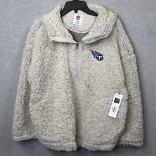 NFL Tennessee Titans Sherpa Jacket Womens Large Football Quarter-Zip Pullover