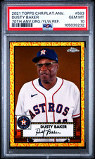 2021 Topps Chrome Platinum Dusty Baker Orange Yellow Refractor /25 PSA 10 POP 1