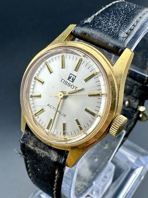 レア 美品 TISSOT ACTUALIS AUTOLUB 手巻き時計 Rare And Working TISSOT ACTUALIS Ladies Mechanical Watch Gold Case