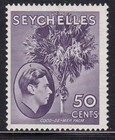 Album Treasures Seychelles Scott # 141 50c George VI Coco-de-Mer Palm MH