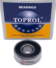 TOPROL 607 2RS Single Row Deep Groove Ball Bearing, Rubber Sealed 7x19x6 mm