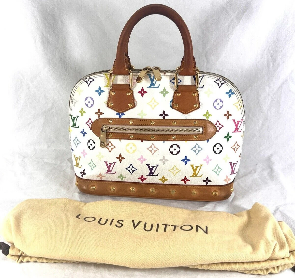 How To Spot Authentic White Multicolor Louis Vuitton Alma Bag and Where to  Find the Date Code 