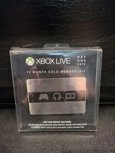 Day One XBOX Live 12 month Gold Card Commemerative Metal Silver Card Used