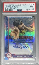 2024 Topps Chrome U.S. Olympic USOP  Michael Phelps #AUMP Autograph /50 PSA 9 