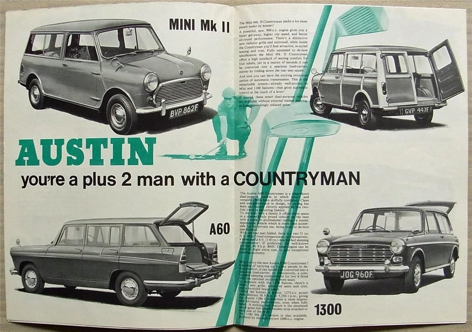 Folleto de ventas Austin Mini Mk II COOPER berlina Countryman en rango 1968 #2446 Foto 2 de 3