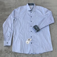 Eton Contemporary Button-Up Dress Shirt Mens 17.5 44 Blue Floral 270 New NWT