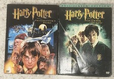 Harry Potter Philosopher Stone Chamber of Secrets 2 Disc Widescreen DVD Lot