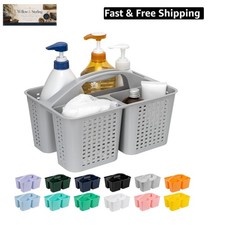 Portable Shower Caddy, Caddy Organizer with Handle, Plastic Shower Basket Hol...