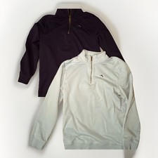 Tommy Bahama Bundle Boy Sz Large 10/12 Blue 1/4 Zip Mock Neck Long Sleeve Youth