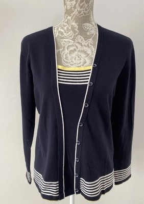 Vintage Gerry Weber Navy White Nautical Stripe Supersoft Jumper Top  Size M/L