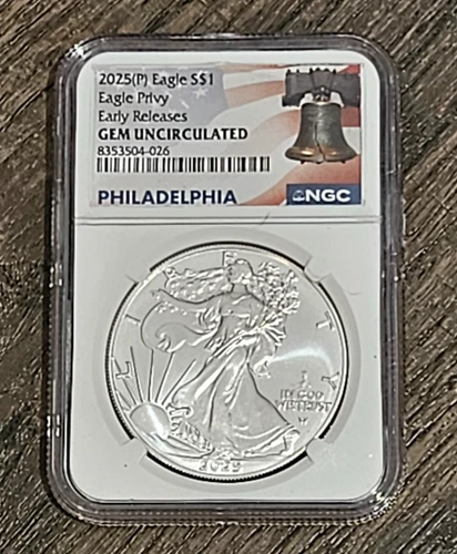 2025-P Silver Eagle - GEM UNCIRCULATED - Eagle Privy - Early Release NGC