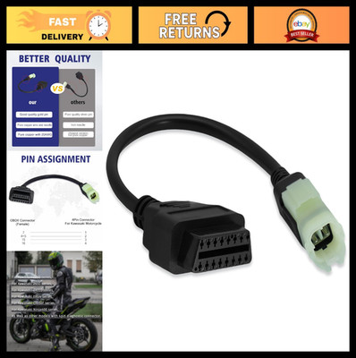 Motorcycle OBD1 to OBD2 Adapter Cable 4 Pin for ECU Programming & ELM327 Scanner