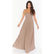 Show Me Your Mumu SMYM Faith maxi Dress - Dune brown chiffon NEW LARGE
