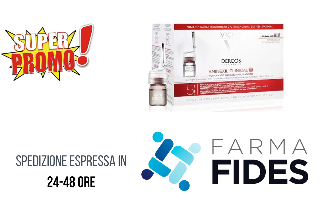 Vichy Dercos Aminexil 5 Donna 42 Fiale - Stop Caduta Capelli Temporanea