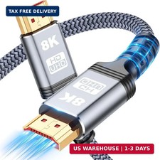 8K 10K 4K HDMI Cable 48Gbps 3.3FT/1M, Certified Ultra High Speed HDMI Cable Brai