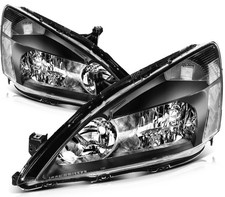 Black Housing Pair Headlights Assembly Fits 2003-2007 Honda Accord Left Right