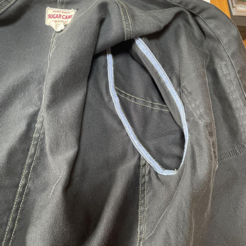 90s SUGAR.CANE WORK JACKET サイズ38 90s Sugar Cane Cotton Work Jacket size: 38 Black, one-wash