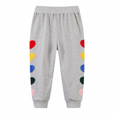 Mini Boden Girl s Gray Polka Dot Fleece Jogger Pants Elastic Waist 11Y