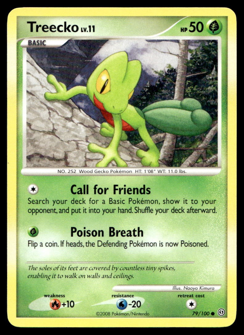 Treecko 79/100 Common Stormfront Pokemon Moderately Played