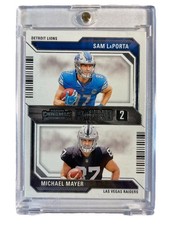 Panini Contenders Round Numbers #13 Sam LaPorta Michael Mayer Lions Raiders NFL