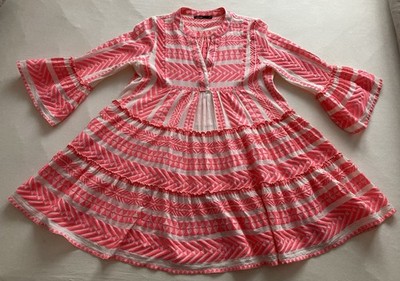DEVOTION Hippiekleid Damen Kleid Gr. M Farbe pink-wollweiß Casual-Look