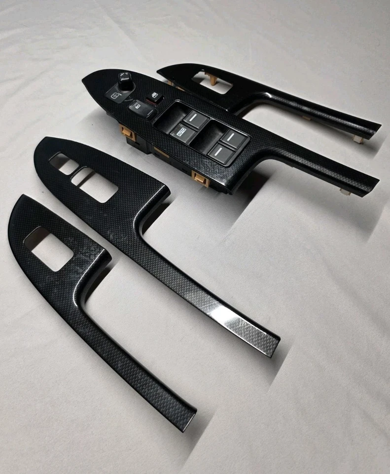 Juego de molduras de interruptor maestro de conductor de carbono OEM Acura TSX Honda Accord 2004-2008 4 puertas Foto 3 de 4