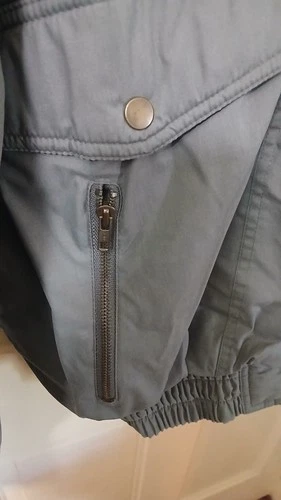 The Mens Store Winter Bomber Jacket Gray Zipup Hoodzip Pockets L image 7