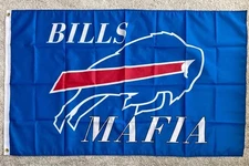 Blue Buffalo Mafia Flag, 3' by 5' Flag, Buffalo Football Flag, Buffalo Decor