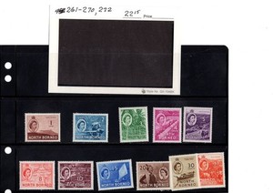 BH GOLDPATH: NORTH BORNEO STAMP, CAT VALUE $22.15, #261-270, #2 BHS_001_146_26