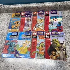 Lot Of 8 LeapFrog LeapPad Leap Cartridges & Books Preschool- 2nd Grade.