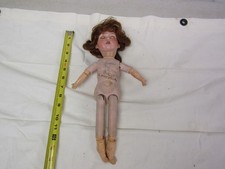 VINTAGE PORCELAIN HEAD 1920'S DOLL COMPOSITION  WOOD BODY PARTS RESTORE