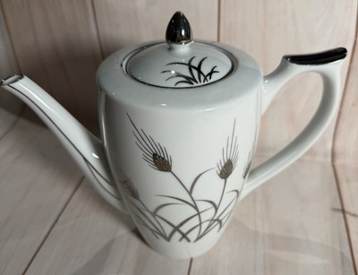Lefton 2160 Vintage Platin Weizen Design Teekanne Porzellan Geschirr Ex-Zustand