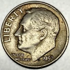 New Listing1957- P Roosevelt Dime - Circulated Condition - 90% Silver - US Coin - 3964