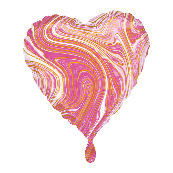 Herz Marmoriert Marblez Pink Folienballon - 43Cm 17 Inch-image