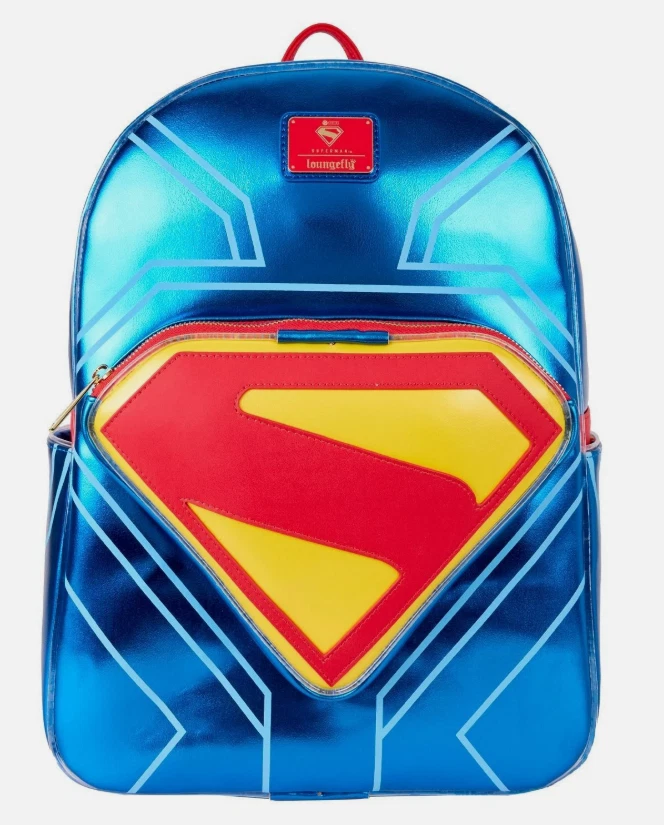 Loungefly FULL SIZE Backpack: SUPERMAN Light Up Metallic  display picture 2