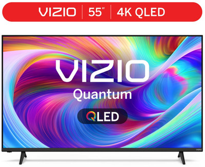 55 Inch Quantum 4K QLED HDR Smart TV Wifi 6 Voice Remote Wide Viewing Angle Home