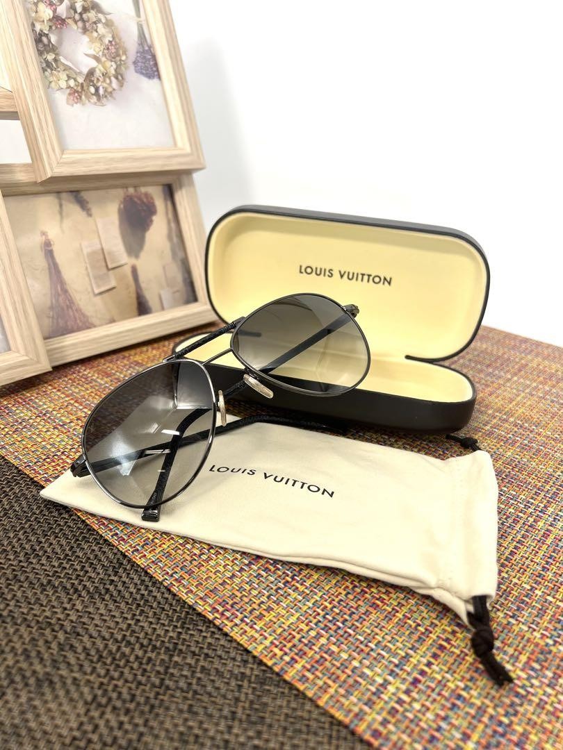 Louis Vuitton Sunglasses Damier Graphite Leather Conspiracy Z0439U Black  Metal