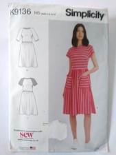 sewing pattern dress summer size US 6 to 14