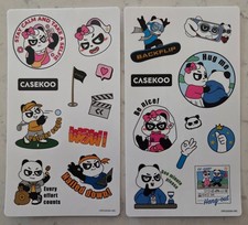 Lot Of Two Pages Each Of 10 Panda Character Satin Adhesive Stickers New