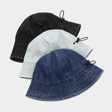 Chapeau Bob En Coton Denim Femme Réglable Noir Bleu Marine Clair