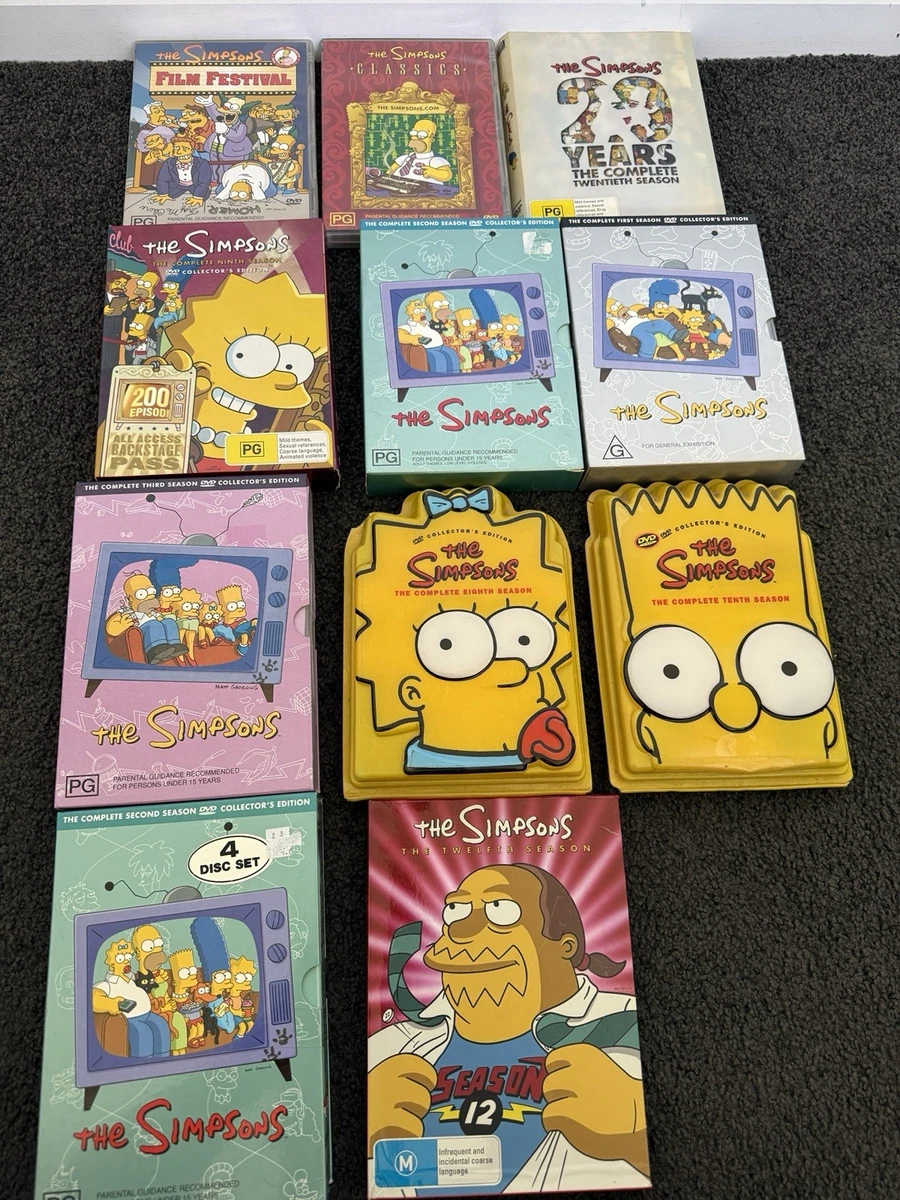 The Simpsons Seasons 1, 2,3,8,9,10,12,20 and 2 others DVD Bundle
