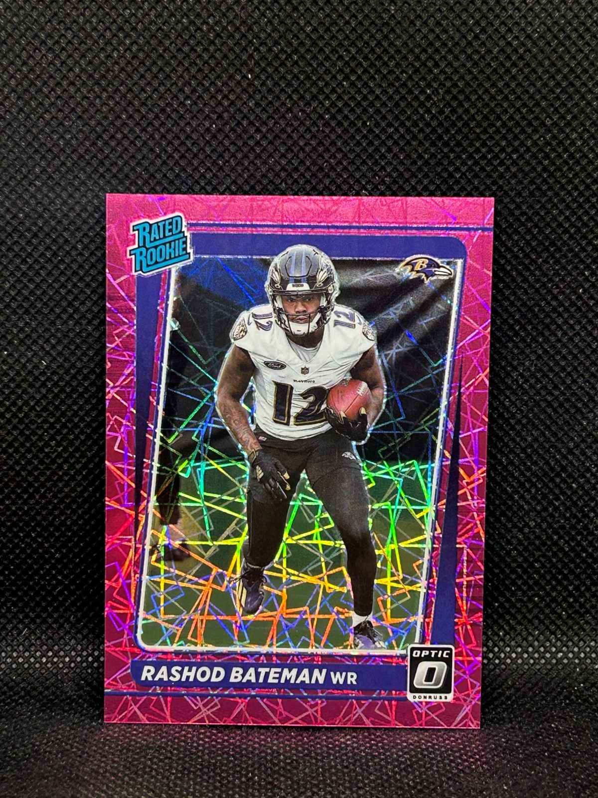 2021 Donruss Optic #210 Rashod Bateman Pink Velocity /79 Rated Rookie RC