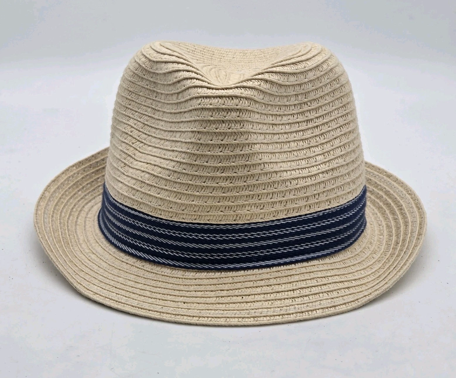Carter's Fedora Straw Hat Unisex Size 0-9mo Tan Navy Blue Band
Opens in a new window or tab