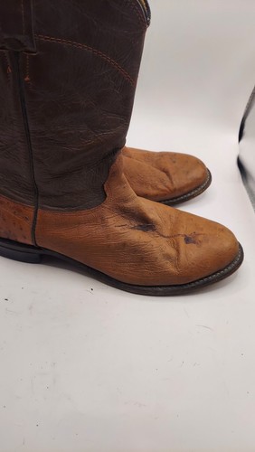 VTG Western Cowboy Boots Men 2tone by Larry Makan Made In TexasSize 10 Brown USA - Bild 5 von 6