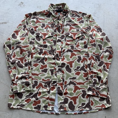 Amigo Provisions Frio Tech Shirt Size Large Mens Camo UT Texas Longhorns