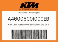 KTM Genuine Lower Section Of The Air Filter - A46006001000Eb